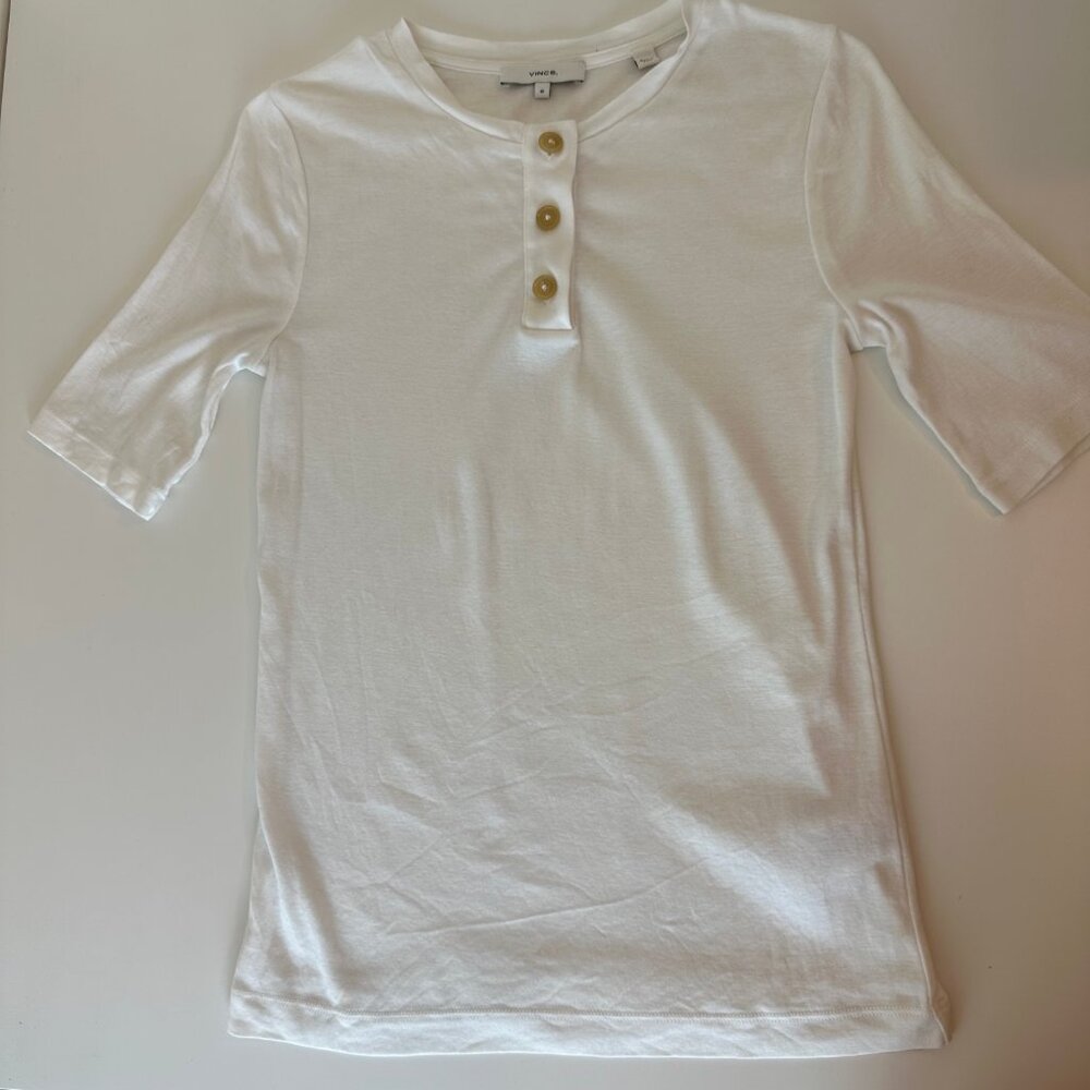 Vince White Henley Top